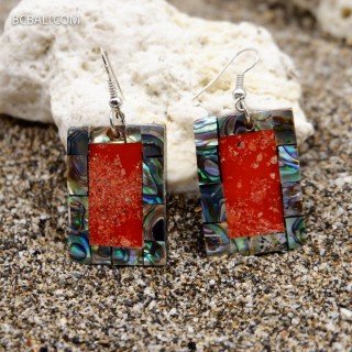 New Design Resin Shell Earrings by Balinese Artisans